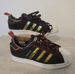 Adidas Originals Superstar Chinese New Year Black Liquid Gold Kids Youth 4 Ox